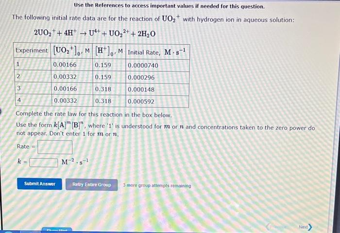 show work and solve Use the References to access important values if