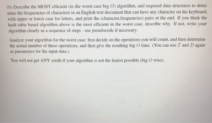 4. Character Frequencies (20 pts, 11+9) You are given a text file