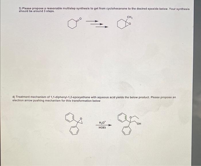 help :))) 3) Please propose a reasonable multistep synthesis to get from