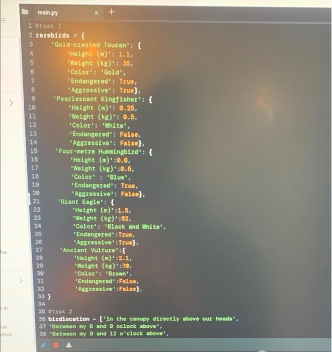 sure how to complete it. Any help is greatly appreciated. Task 16: