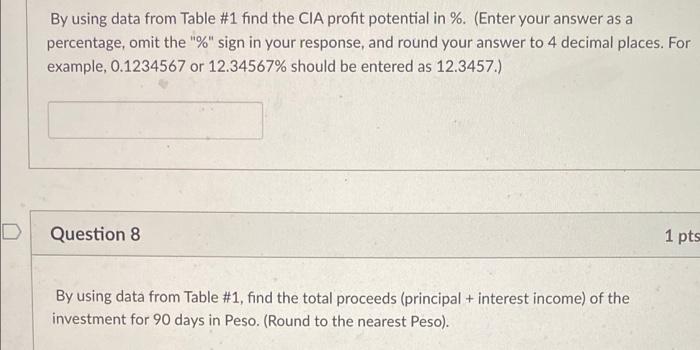 Mexico interest rate 4% Spot rate Ps 19.7812/$ 90-day Forward Rate Ps19.2131/$
