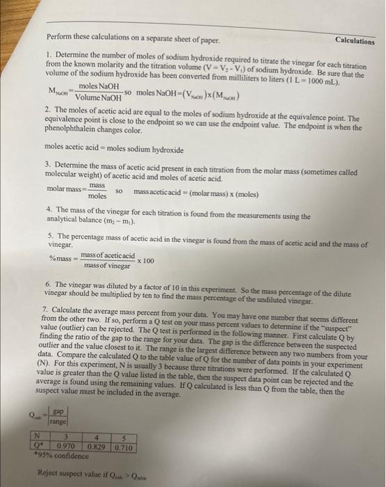 10-mL graduated pipette, pipette pump, 125-mL Erlenmeyer flasks (3), 50-mL buret, phenolphthalein