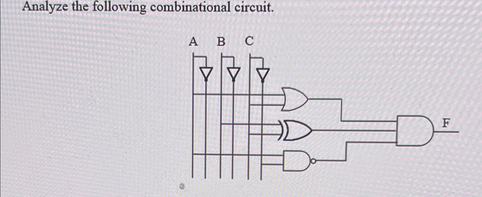  Analyze the following combinational circuit. 