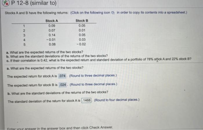  please answer all questions Stock B 0.07 1 2 3 4