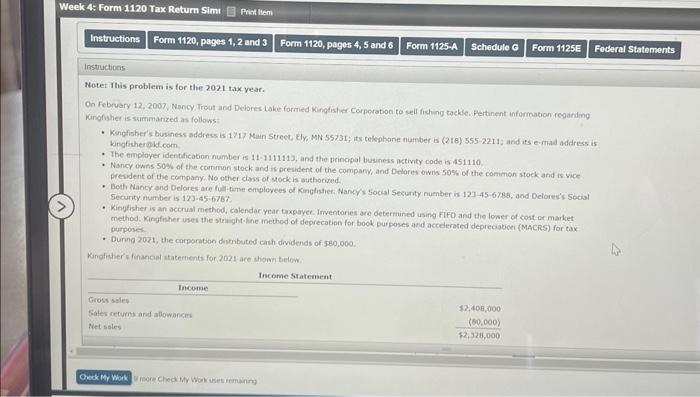 1120, pages 1, 2 and 3 Instructions . Note: This problem is