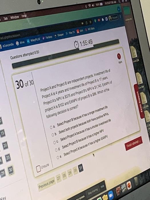  Tab Window Help red.phptockdown eConcordia@drive WileyPLUS Fantasy Seeper 5 Fox TV