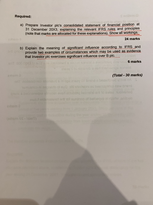 plc held the following two investments: 1-90% of the ordinary shares of