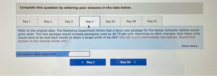 experiencing financial difficulty for some time. The company's contribution format income statement