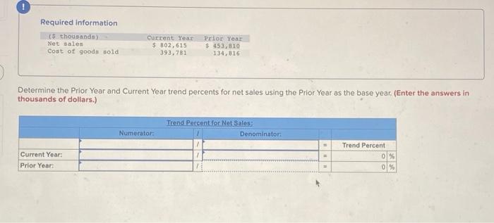 please answer both parts to this one question Required information (5 thousands)