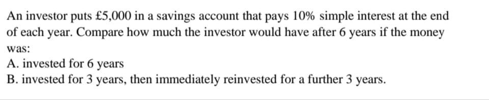 note: may you please solve and explain with using formulas An investor