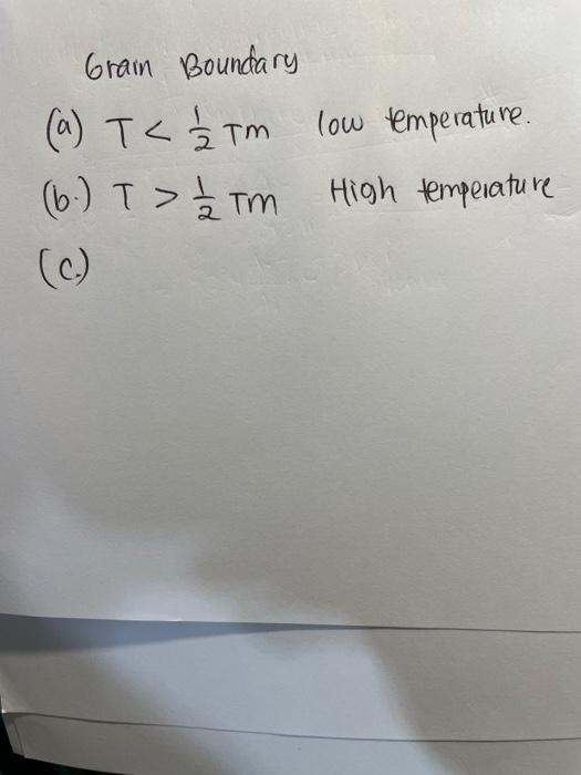  Grain Boundary (a) T 12 m High temperature ( (c) Grain
