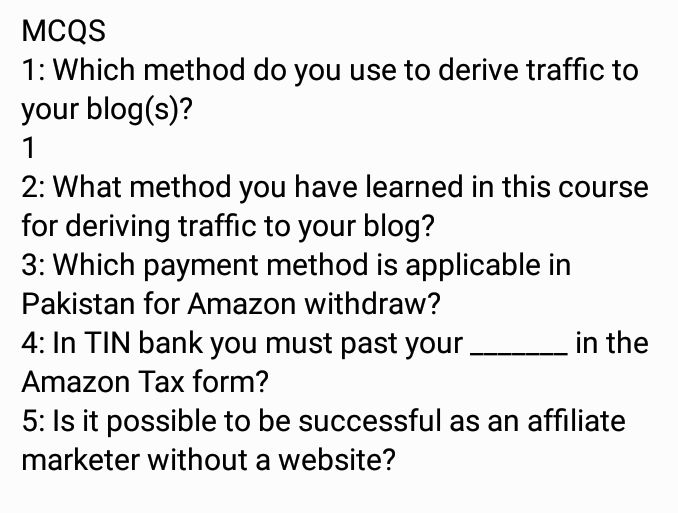  solve this MCQS answer. MCQS 1: Which method do you use