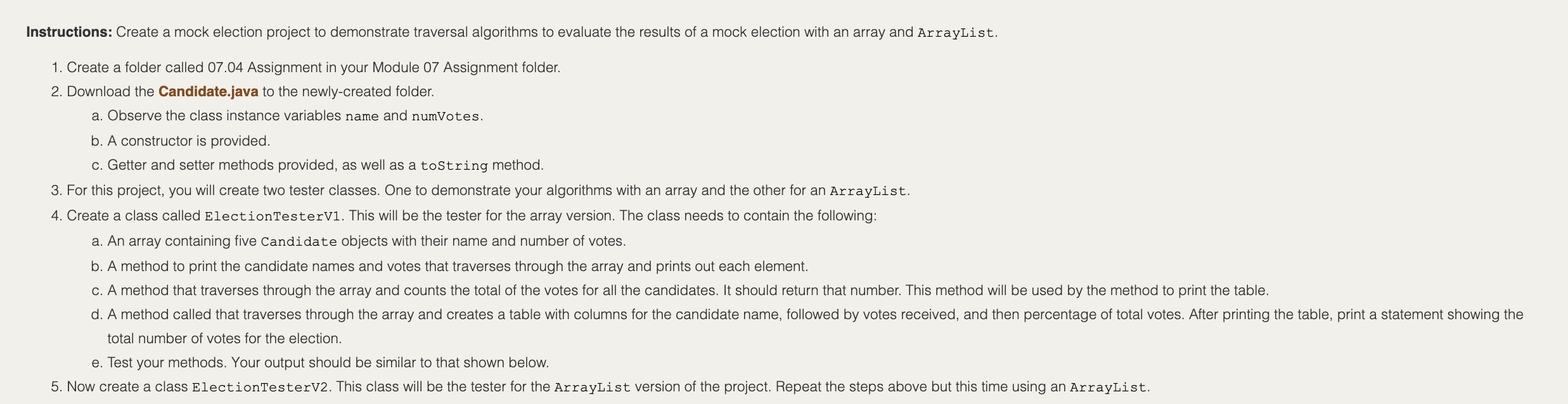 This is all written in Java This is a two-part assignment. This