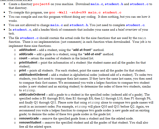 ; char *actions[11] = { "addStudent", "addGrade", "count", "printStudent", "print", "addStudentOrdered", "addGradeOrdered",