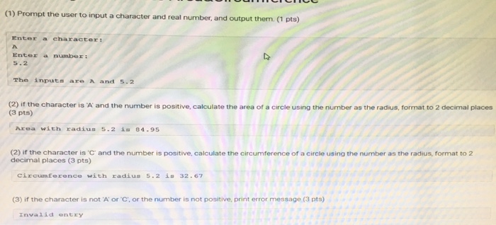  Using Java, Prompt the user to input a character and a
