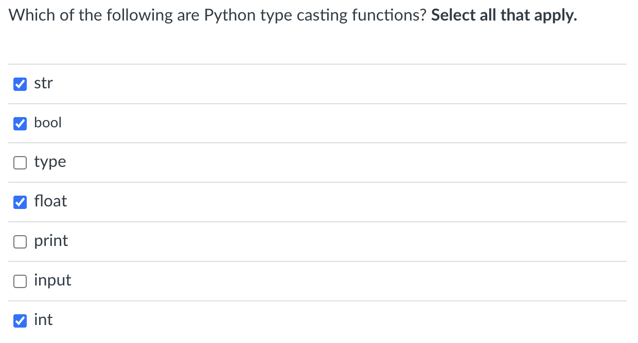  is bool a type casting function python 