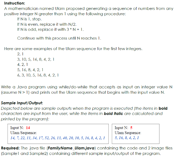 Repetition Control Structure (While, Do-While) Write a java program using while/do-while that