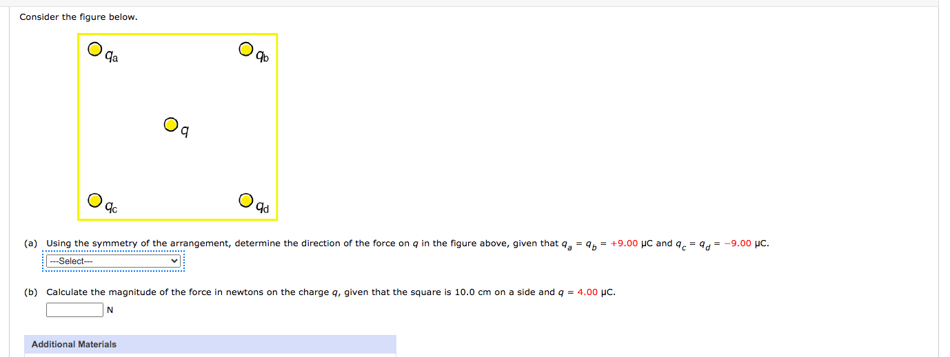  Consider the figure below. (a) Using the symmetry of the arrangement,