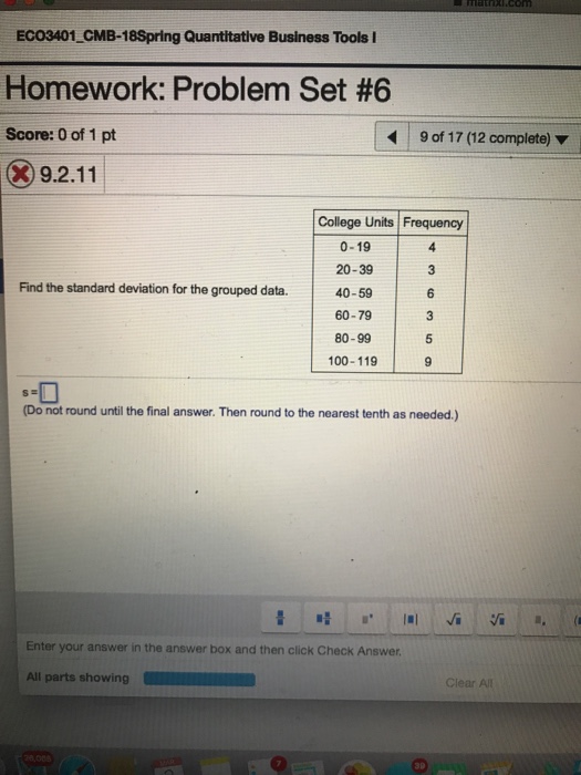  ECO3401 CMB-18Spring Quantitative Business Tools I Homework: Problem Set #6 Score: