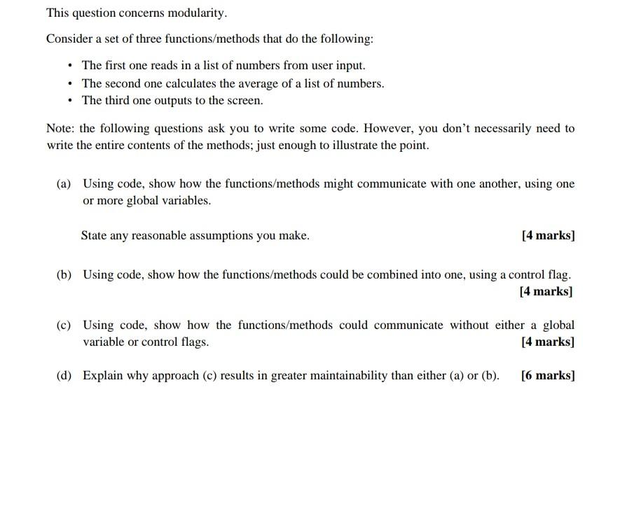 please help This question concerns modularity. Consider a set of three