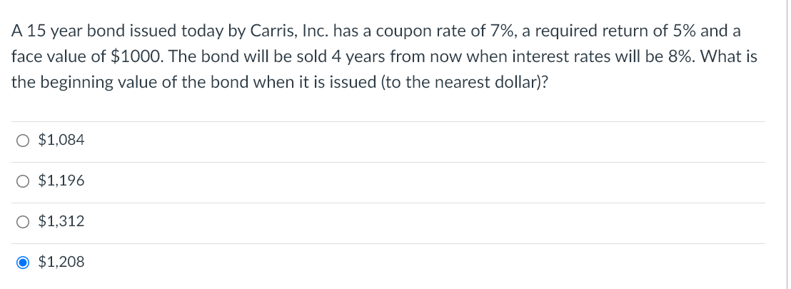  Please show work without using Excel A 15 year bond issued