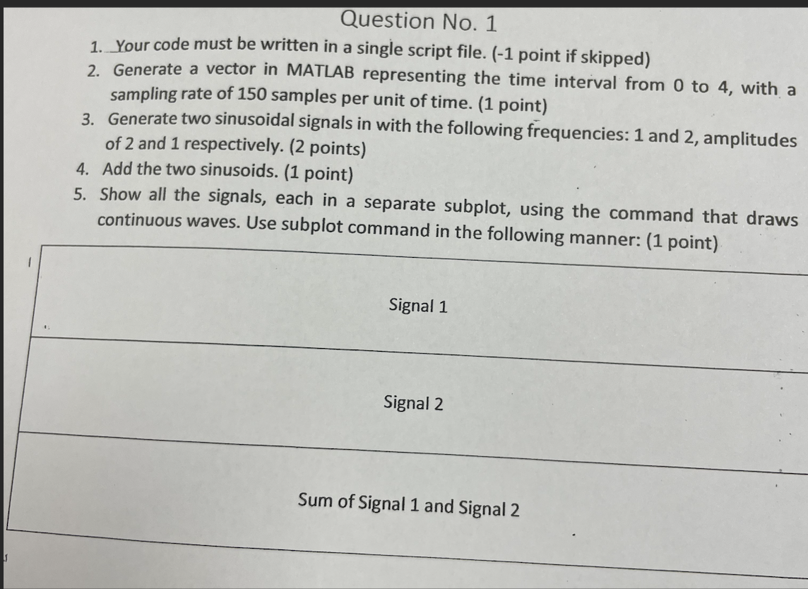write codes without explanation Question No. 1 1. Your code must be