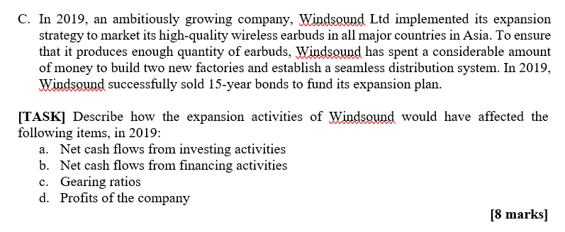 this question asks about the affection, no calculation required C. In 2019,