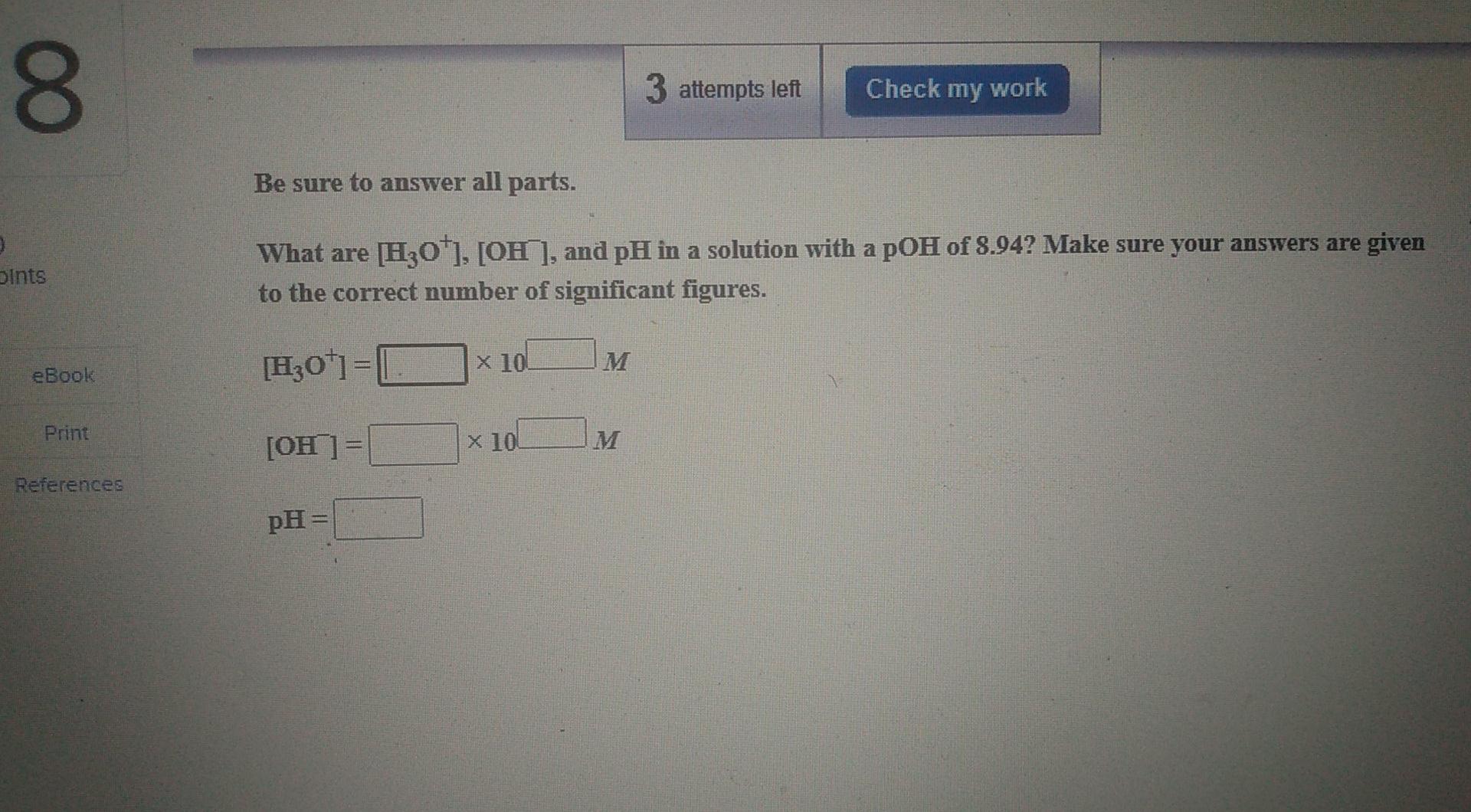 with a pH of 10.43? Be sure to report your answers to