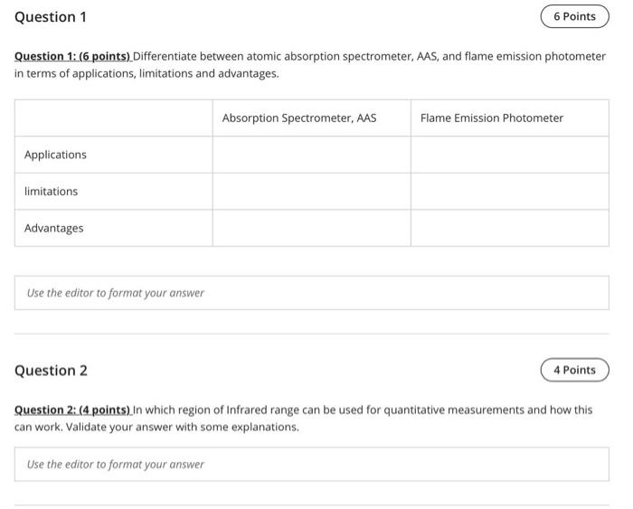  Question 1 6 Points Question 1: (6 points) Differentiate between atomic
