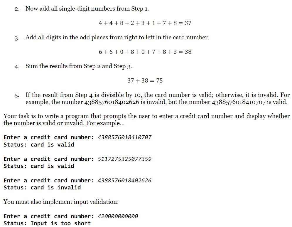 GIVEN. public class PA2a { /** * Error to display if input