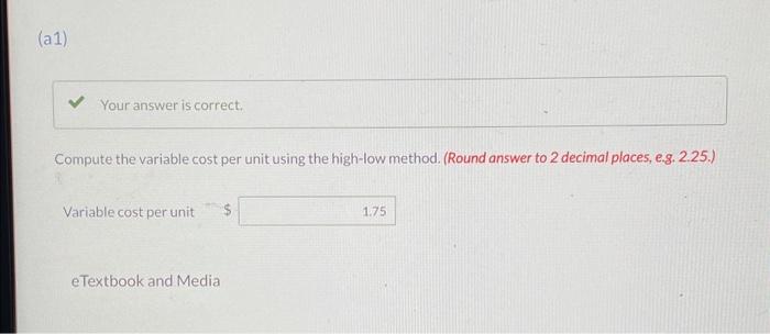 answer to 2 decimal places, e.g. 2.25.) Variable cost per unit eTextbook
