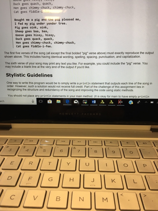program tests your understanding of using static methods and print1n statements. You