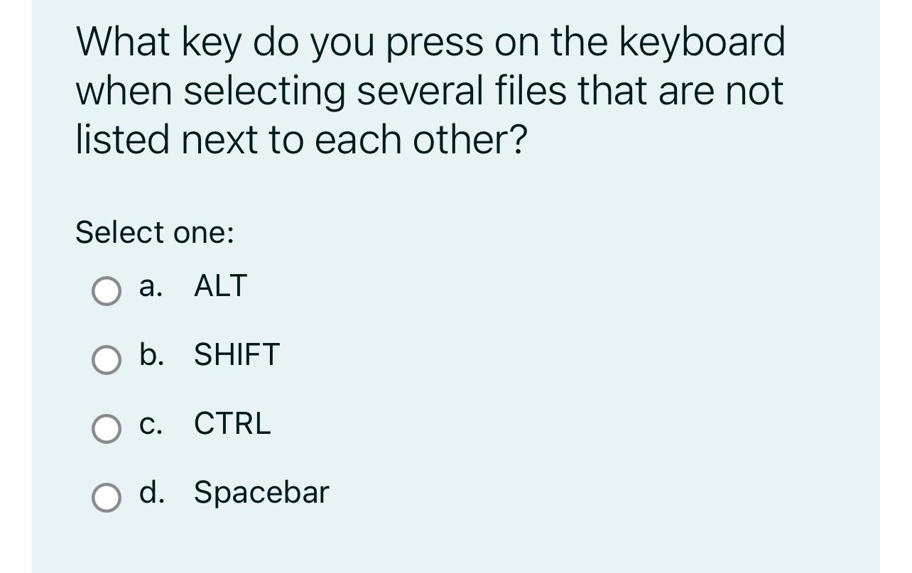  What key do you press on the keyboard when selecting several