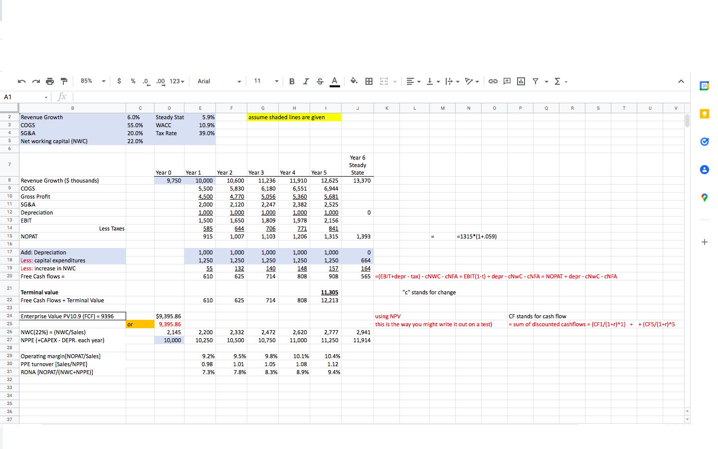  1. When performing a DCF in M&A, what value is being