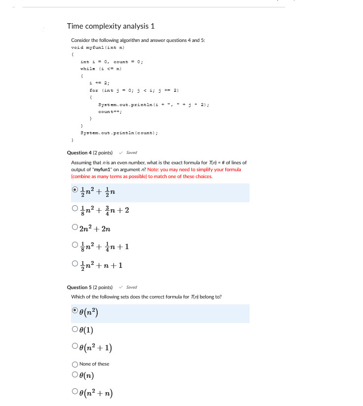  Consider thTime complexity analysis 1 Consider the following algorithm and answer