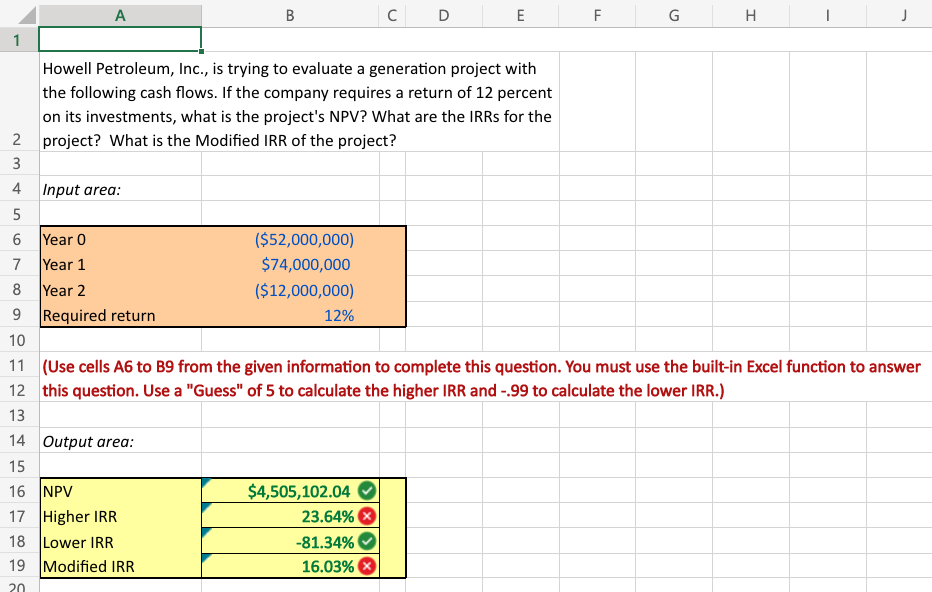 Howell Petroleum, Inc., is trying to evaluate a generation project with the