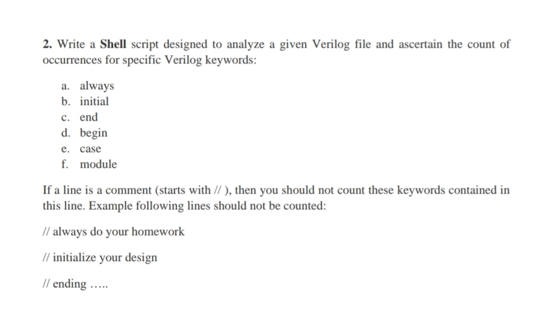  Write a Shell script designed to analyze a given Verilog file