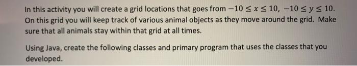  please write in java In this activity you will create a