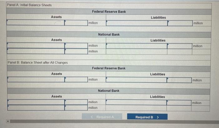 please help due in 1 hour!!!! Panel A Initial Balance Sheets.