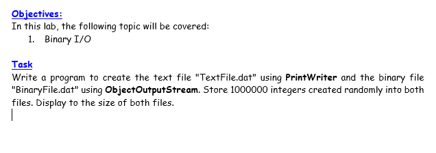  java please Objectives: In this lab, the following topic will be