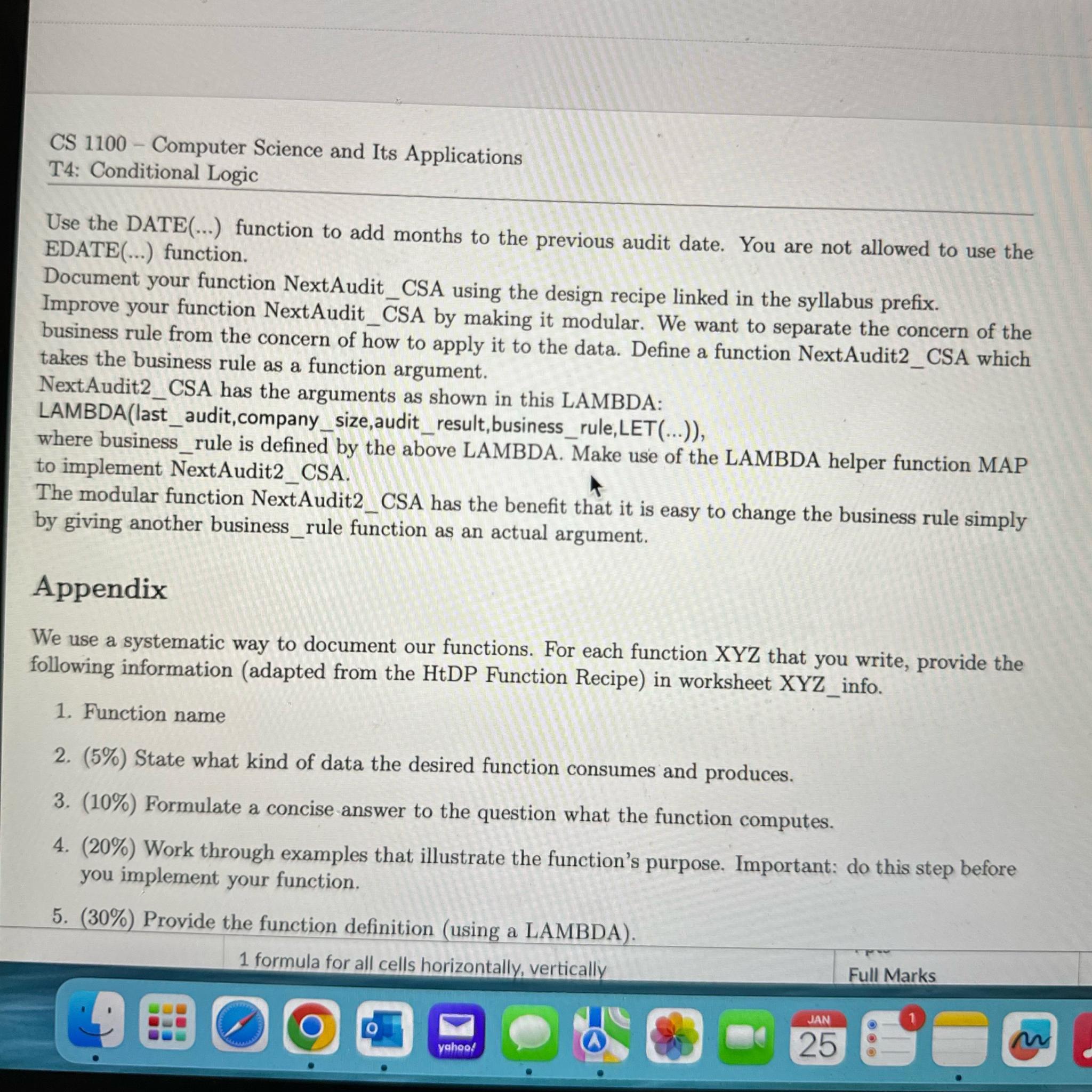  CS 1100- Computer Science and Its Applications T4: Conditional Logic Use