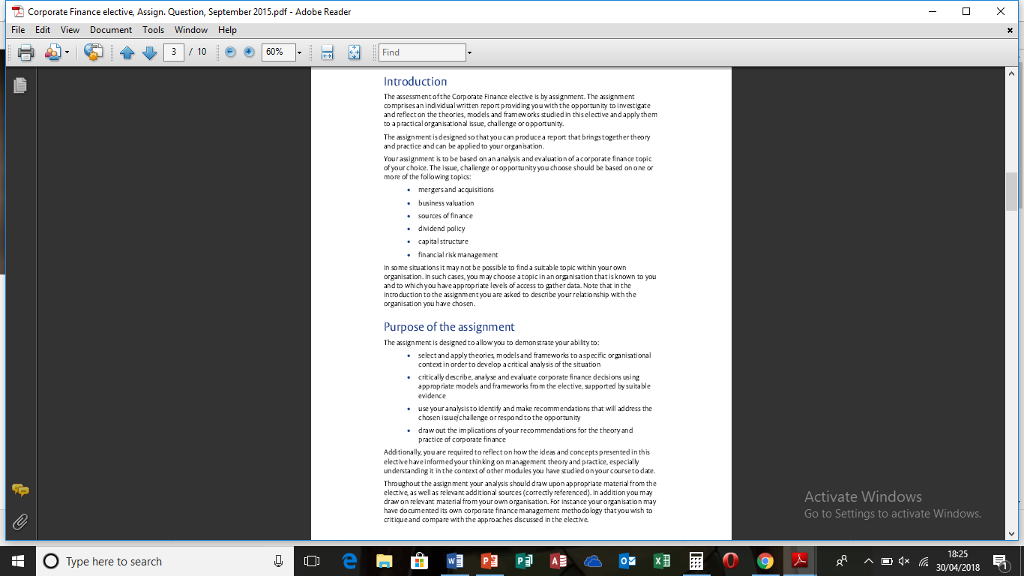 Corporate Finance elective, Assign. Question, September 2015.pdf - Adobe Reader File