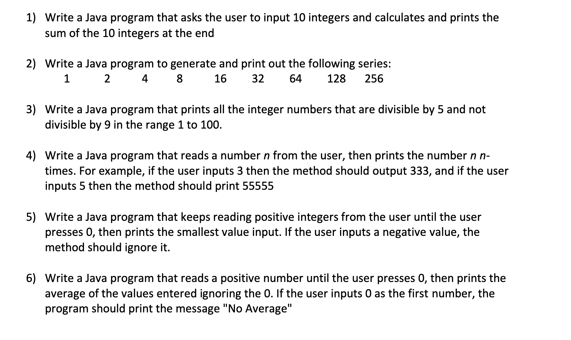  IN JAVAWrite a Java program that asks the user to input