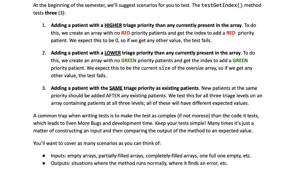 scenarios: * * 1. Adding a patient with a HIGHER triage priority
