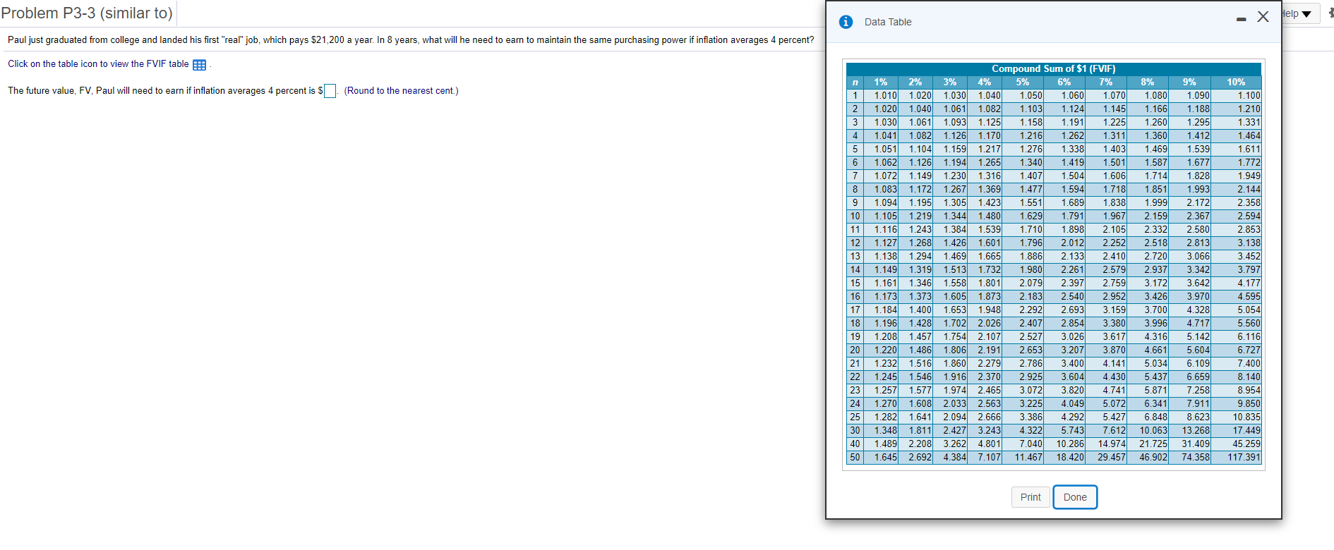Problem P3-3 (similar to) Data Table -X Help Paul just graduated