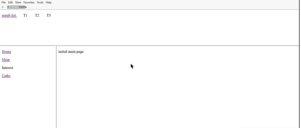 Website Design Html Frameset Code*** 1. Create a frame set page using
