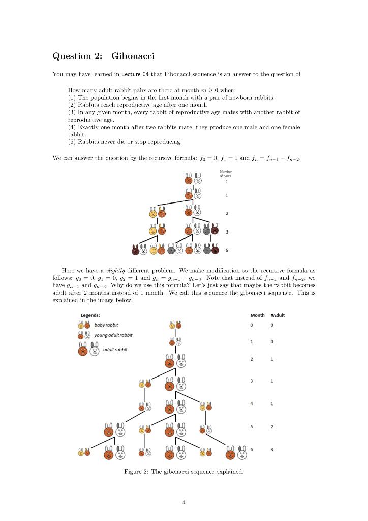  Write an iterative function gibonacci_I(n) to compute gn without using any