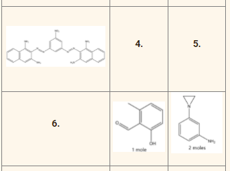 first column is azo dye, second column is coupling component, thrid column