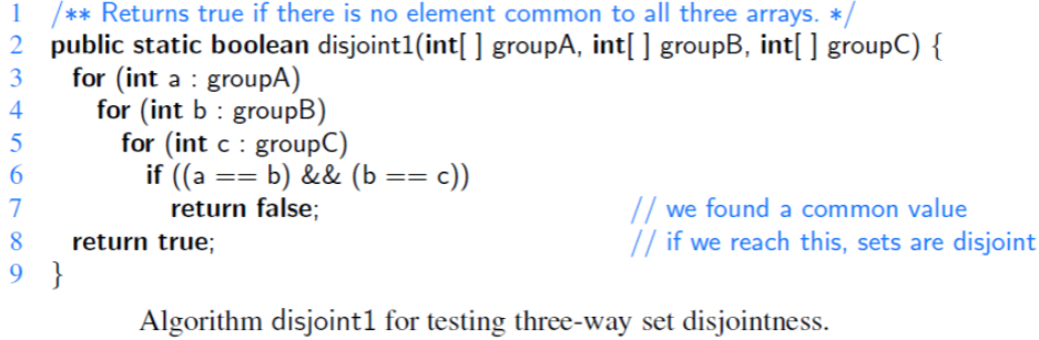 1) Three sets are represented with three integer vectors A, B and