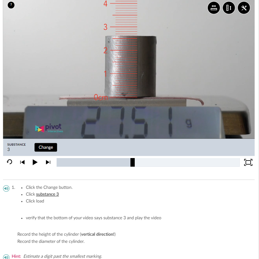 1. Click the Change button. - Click substance 3 - Click